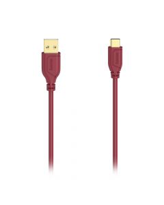USB-C kabl,fleksibilan,bakar,pozlata, 0.75m crveni