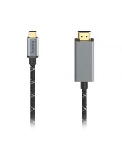 Hama video kabl USB-C na HDMI, 4K, 1.50m, alu